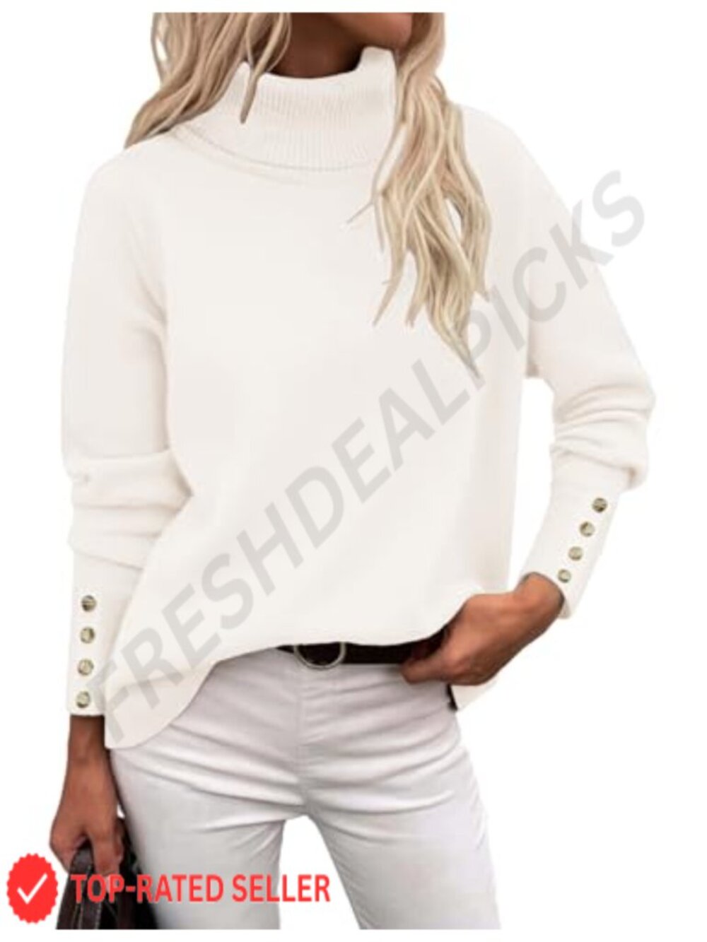 Women's Turtleneck Knit Sweater Pullover Long Sleeve Fall Winter